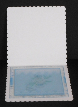 Chantilly Blue and white Rose Card Front Kit by Joan Prince