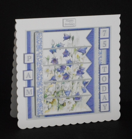 BLUE FLORAL BELLS 7.5 Alphabet and Age Quick Card Kit Create Any Name by Joan Prince