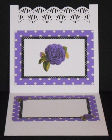 pretty purple polkadot/stripe shoes with purple roses A5 Insert by Joan Prince