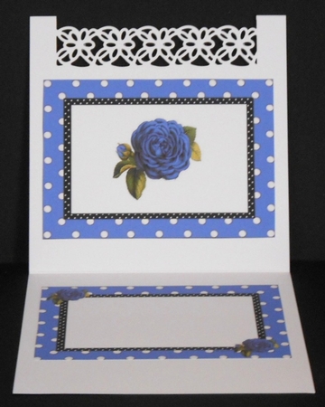 pretty blue polkadot/stripe shoes with blue roses A5 Insert by Joan Prince