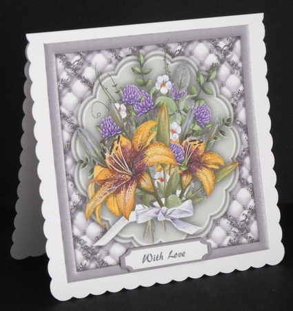 Lovely Monocrome and Lillys with clover by Joan Prince