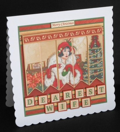 CHRISTMAS ART DECO LADY 7.5  Quick Card Kit Create Any Name Alphabet in 2 sizes by Joan Prince