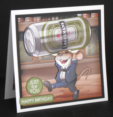 Mr Lager Mouse 8x8 by Joan Prince