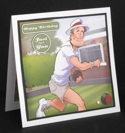 Lawn Bowls Dude 3 8x8 by Joan Prince