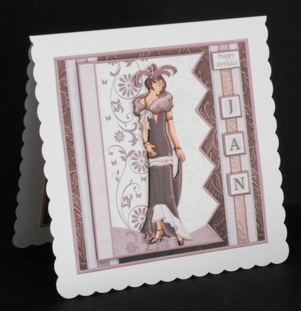 ART DECO LADY 7.5 Alphabet and Age Quick Card Kit Create Any Name by Joan Prince