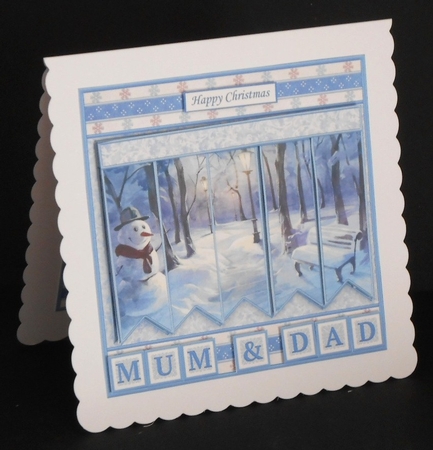 SNOWMAN IN PARK 7.5 Quick Card Kit Create Any Name Alphabet in 2 sizes by Joan Prince