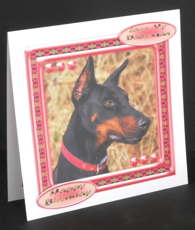 JJ LOVE MY DOG DOBERMAN 8X8 by Joan Prince