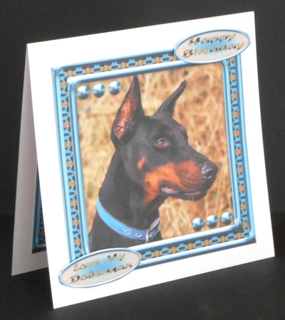 JJ LOVE MY DOG DOBERMAN 2 8X8 by Joan Prince