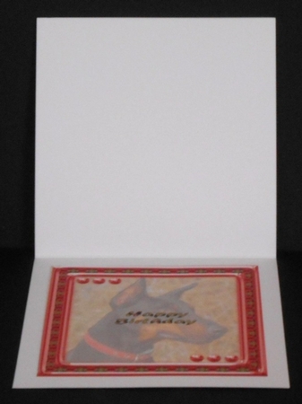  JJ LOVE MY DOG DOBERMAN 8X8 INSERT HAPPY BIRTHDAY by Joan Prince