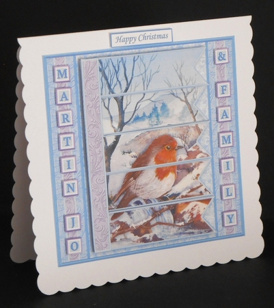 ROBIN & WATERFALL Christmas 7.5 Quick Card Kit Create Any Name Alphabet in 2 sizes by Joan Prince