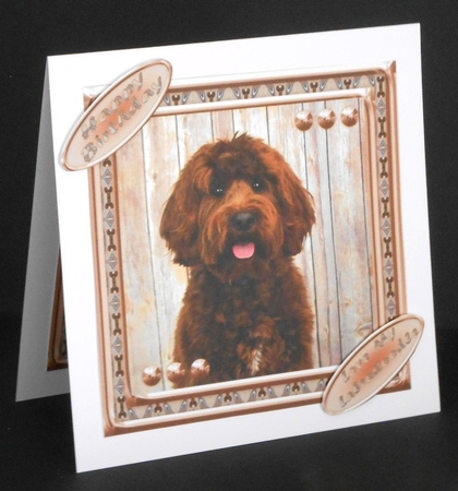 JJ LOVE MY DOG LABRADOODLE 2 8X8 by Joan Prince