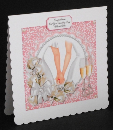 Mrs and Mrs Wedding Pink with White Flowers by Joan Prince