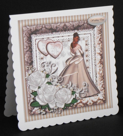 Wedding  Beautiful Bride and white roses by Joan Prince