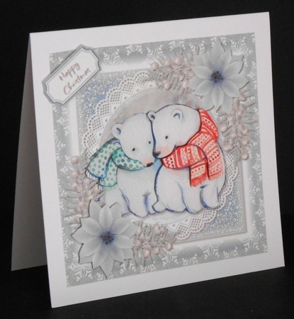 Christmas Animals 1 Polar Bears 7x7 Topper by Joan Prince