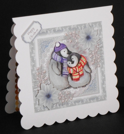 Christmas Animals 1 Penguins 7x7 Topper by Joan Prince