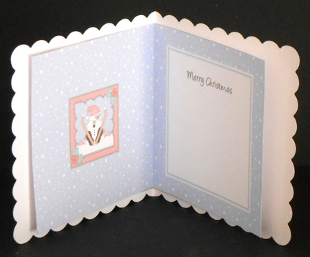 Christmas OOps Snowball Sam is Skiing insert square landscape by Joan Prince