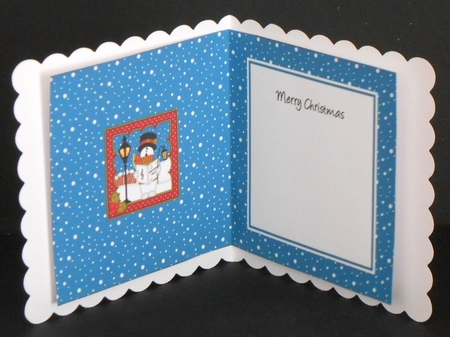 Christmas Snowman Rio is Carol Singing insert square landscape by Joan Prince