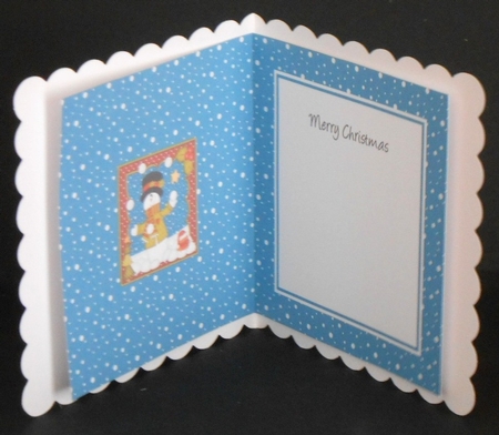 Christmas Snowman Rio is Carol Having a Snowball Fight insert square landscape by Joan Prince