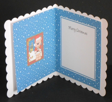 Christmas Livvy Bear has the Mistletoe insert square landscape by Joan Prince