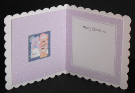 Christmas Livvy Bear has the Mistletoe insert square landscape by Joan Prince