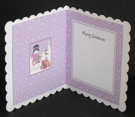 Christmas Snowman Oli & Pip Penguin are at the North Pole Wavy Corner side stacker Topper by Joan Prince