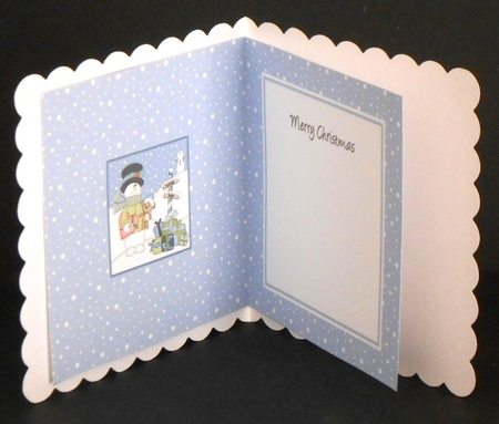 Christmas Snowman Oli & Pip Penguin are at the North Pole Wavy Corner side stacker Topper by Joan Prince