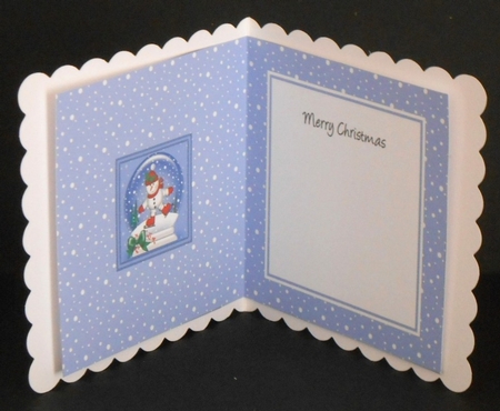 Christmas Snowglobe Snowman Skating matching insert square landscape by Joan Prince