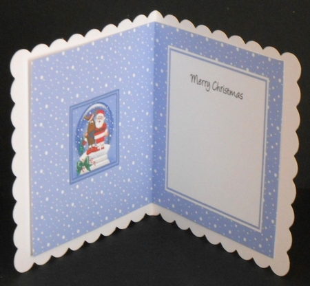 Christmas Snowglobe Santa & Rudolph matching insert square landscape by Joan Prince