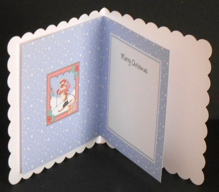 Christmas Rudolph goes Skiing insert square landscape by Joan Prince