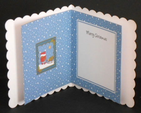 Christmas Bobbin Robin has a Christmas Tree insert square landscape by Joan Prince
