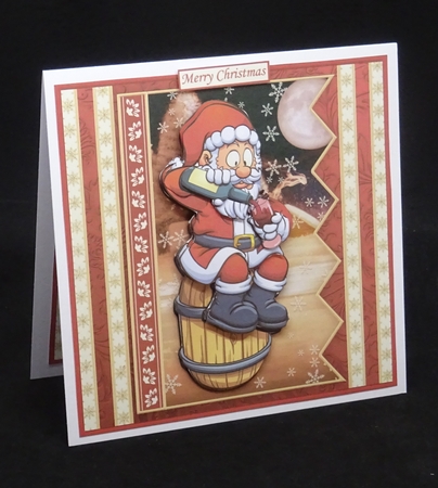 MERRY CHRISTMAS SANTA 7.5 Decoupage Kit Create Any Name Alphabet in 2 sizes by Joan Prince