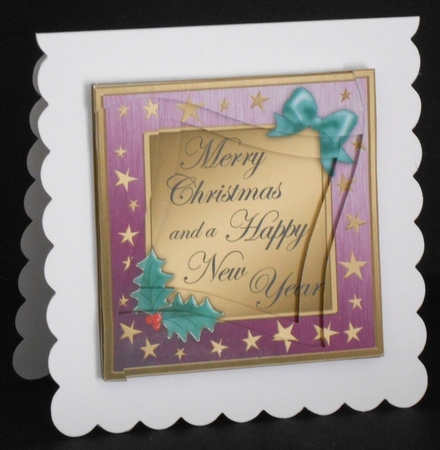 Elegant Christmas Quick Card with Wavy Spiral Side Stacker by Joan Prince