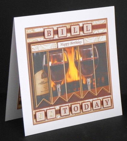 CHRISTMAS CHEER RED WINE Christmas or Birthday 7.5 Quick Card Kit Create Any Name Alphabet in 2 sizes by Joan Prince