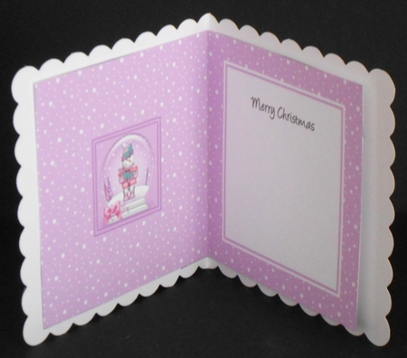 Christmas Snowglobe Snowman has a Present matching insert square landscape by Joan Prince
