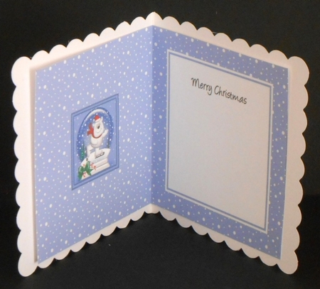 Christmas Snowglobe Ben Polar Vear goes Skating matching insert square landscape by Joan Prince