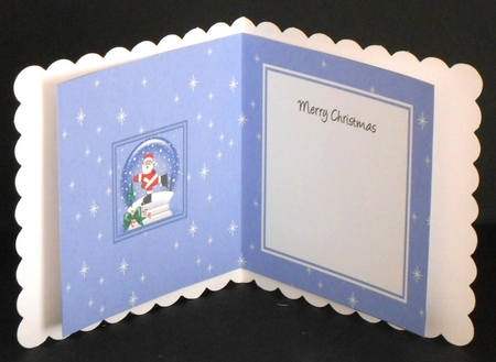 Christmas Santa goes Skating Snowglobe square landscape insert by Joan Prince