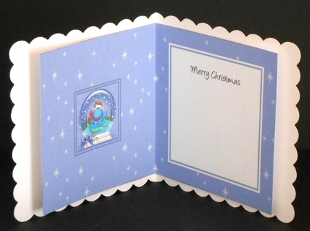 Christmas Freddy Frog wants a Festive Kiss Snowglobe square landscape insert by Joan Prince