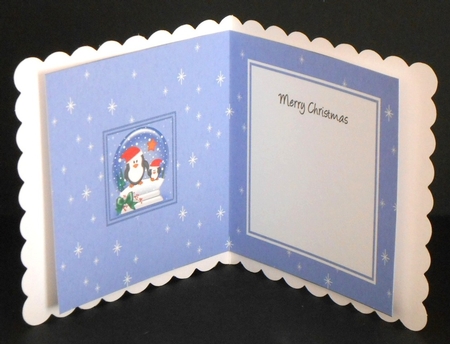 Christmas Litle Penguins Snowglobe square landscape insert by Joan Prince