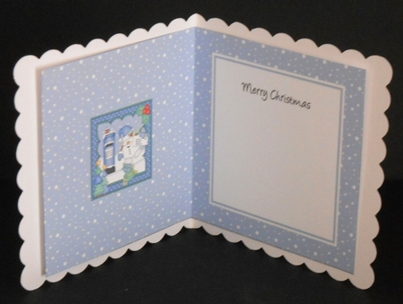 Christmas Snowball Sam Posts a Letter to Santa insert square landscape by Joan Prince