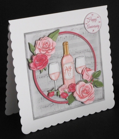 ROSES & WINE anniversary - grey by Joan Prince