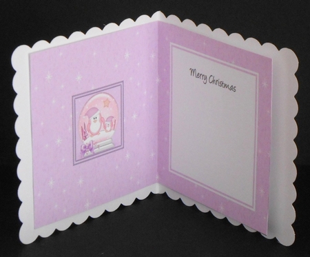 Christmas Cute Little Penguins Snowglobe square landscape insert by Joan Prince