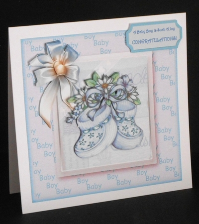 New Baby Boy Booties by Joan Prince