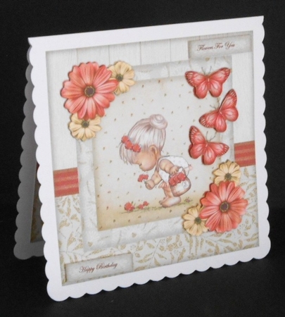 Cute Girl In The garden by Joan Prince