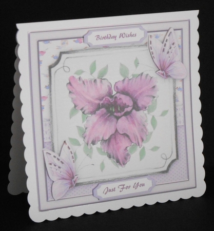 Stunning Lilac Orchid and Butterflys  by Joan Prince