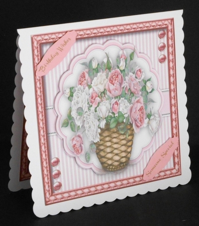 Beautiful Basket Of Roses by Joan Prince