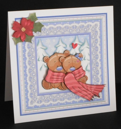 CHRISTMAS SNUGGLE BEARS 8x8 Decoupage & Insert Mini Kit  by Joan Prince