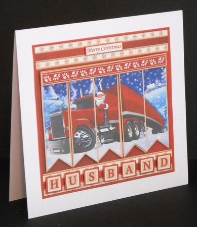 SANTAS TRUCK Christmas 7.5 Quick Card Kit Create Any Name Alphabet in 2 sizes by Joan Prince