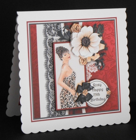 LADY IN ANIMAL PRINT DRESS 7.5 Decoupage & Insert Mini Kit by Joan Prince