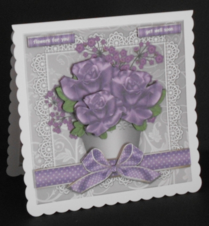 Flowerpot with Purple Roses Mini Kit by Joan Prince