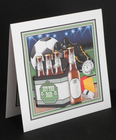 FOOTBALL BEER 6 PACK HIT THE BAR 7.5 Decoupage & Insert Mini Kit by Joan Prince